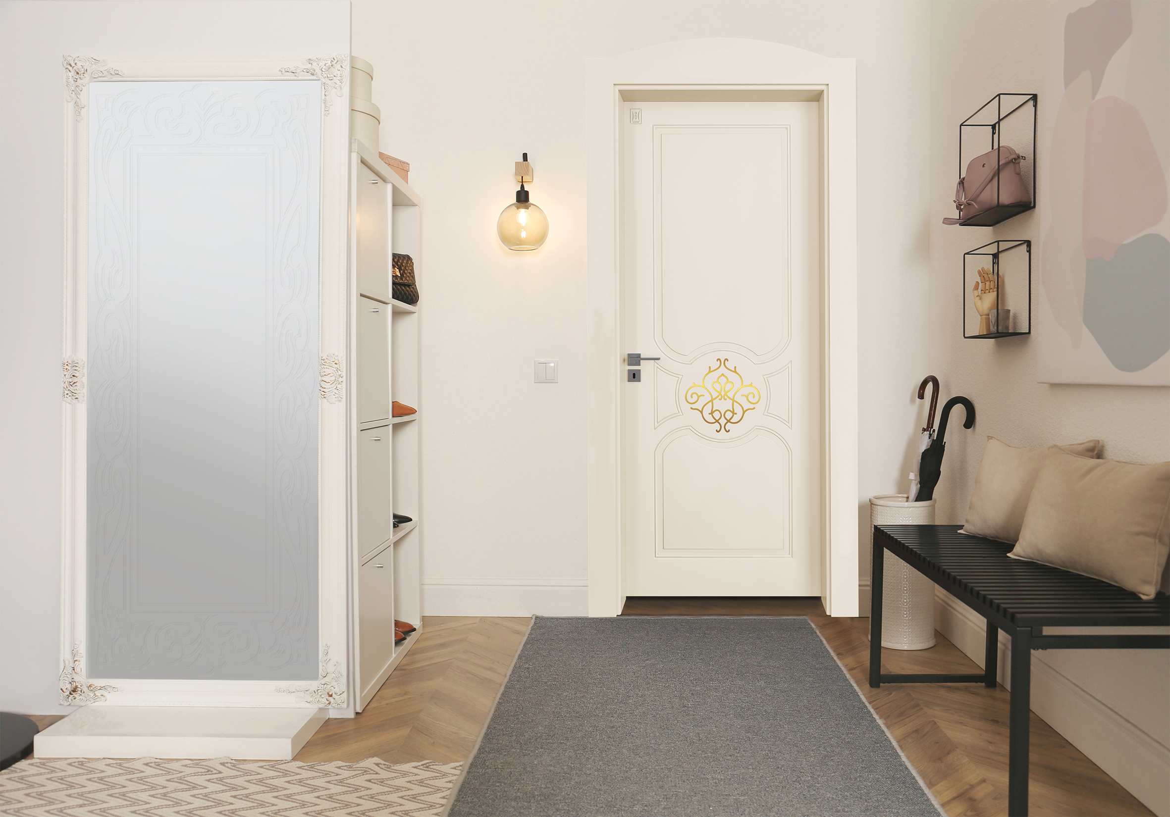 BY-155 Porte intérieure Laqué Vitrée